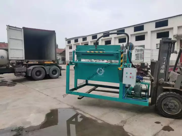 Shipping of egg tray making machine