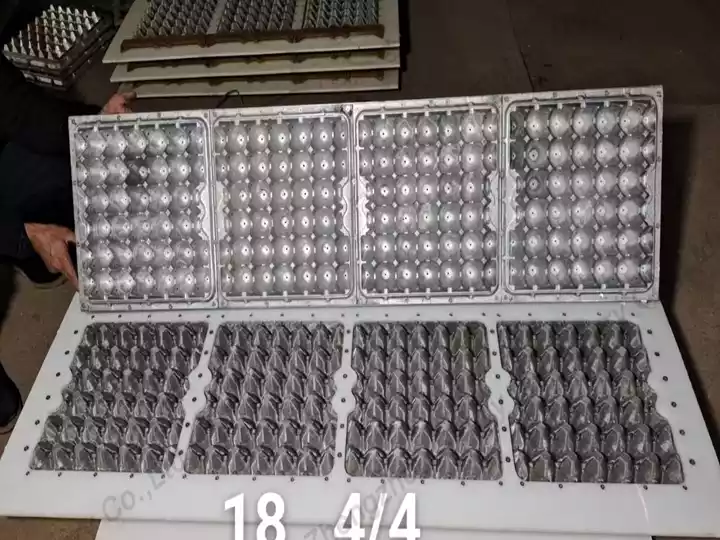 Composite material egg tray mold half metal half plastic